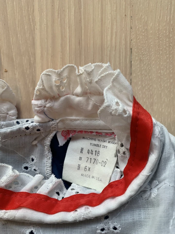 Vintage Martha’s Miniatures Smocked Birthday Dress 6X Vintage Full Circle - Image 4 of 4