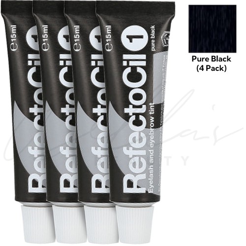 REFECTOCIL Eyebrow & Eyelash Tint Dye Gel Henna 15ml - PURE BLACK *4 PACK* - 第 1/5 張圖片