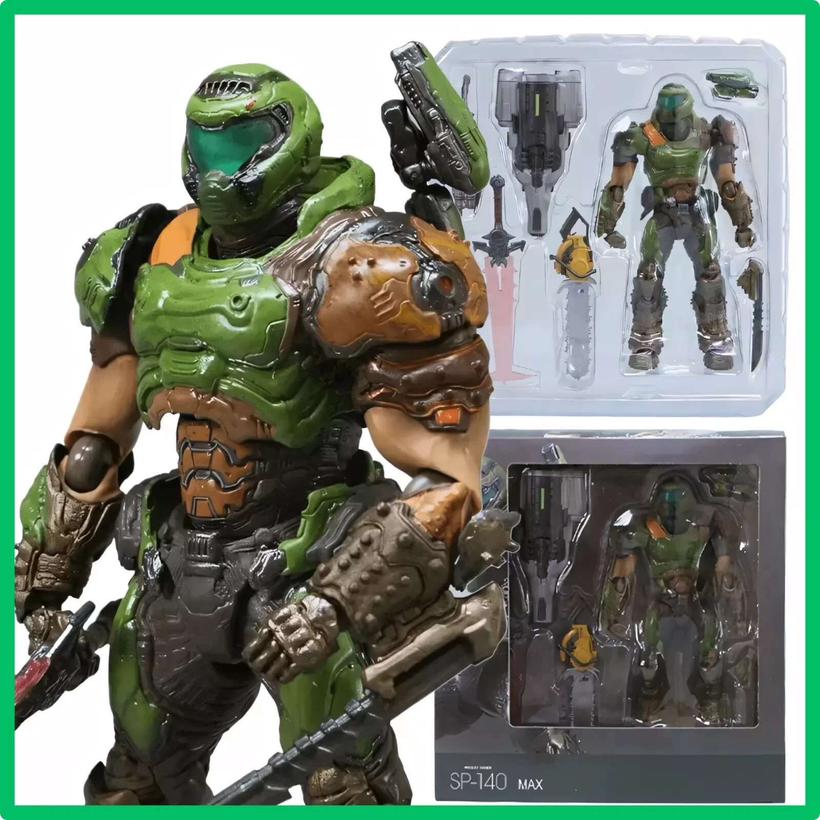 Figurine Doom Slayer Figma SP-140 de 17cm idéale pour décorer un bureau gamer
