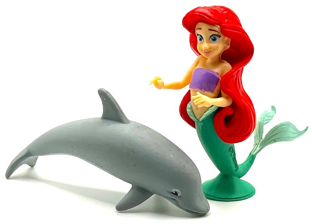 ARIEL & DOLPHIN Figure Set DISNEY PRINCESS Pet LITTLE MERMAID PVC