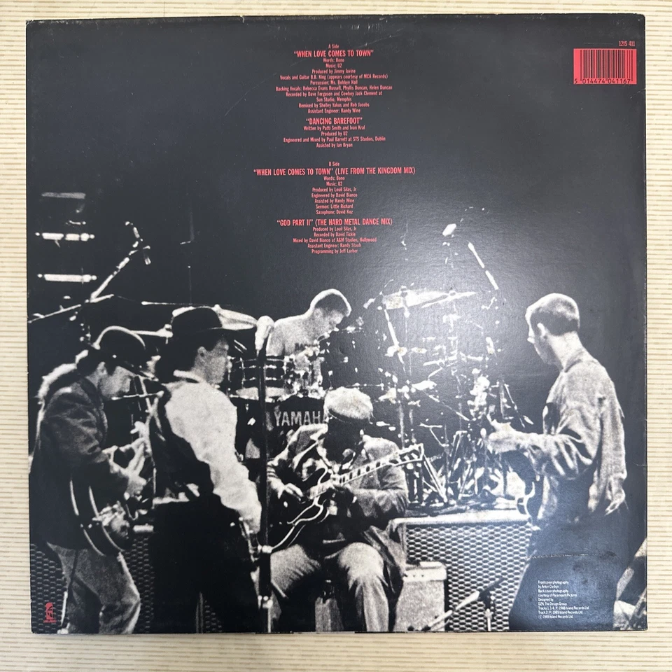 U2 with B.B.KING - WHEN LOVE COMES TO TOWN 12” Vinyl Record Single VG+ - Image 2 of 4