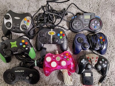 Lot of 8 Mixed Controller Lot for Various Systems Untested  For Parts Only
