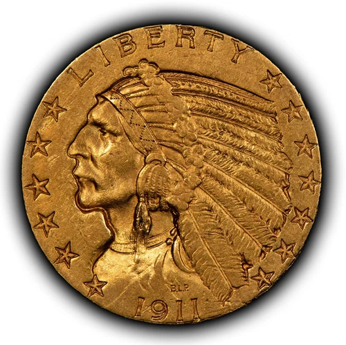 1911 G$5 Indian Head Gold Half Eagle - Luster - SKU-G5196