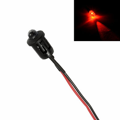 Red Pre Wired 5mm LED + Bezel Holder Light Lamp 12V | eBay UK