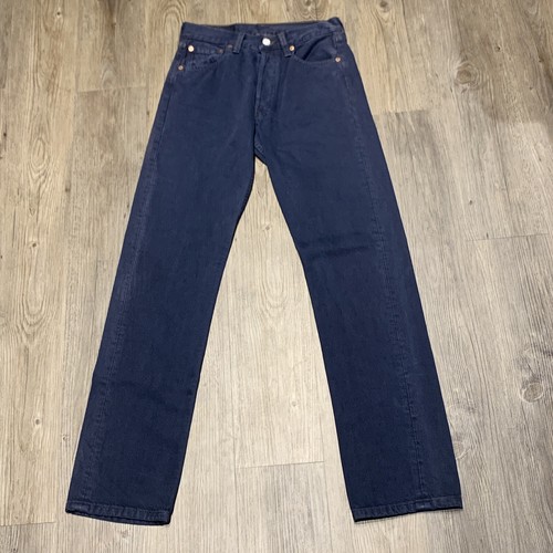 VINTAGE LEVI'S 501 Dark Navy Blu Denim Jeans 26x32 MADE IN USA lavaggio  scuro | eBay