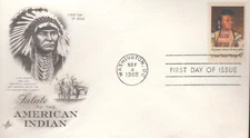 1968 First Day of Issue - Postage Stamp honoring Chief Joseph - Art Craft