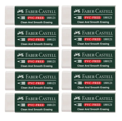 10x Faber-Castell Radierer VINYL ERASER Radiergummi PVC Free 188121