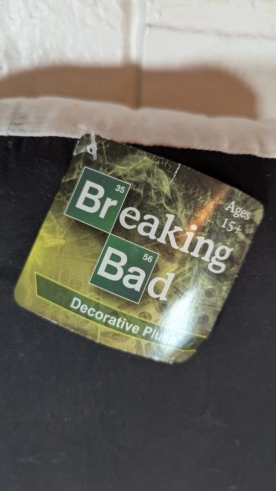 Almohada Breaking Bad Walter Heisenberg Blanca Peluche Decoración Con Etiquetas Foto 3 de 4