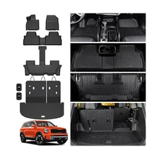 Floor Mats for Kia Telluride 2020-2024 2025 7-seat/8-seat Trunk Mat with Back...