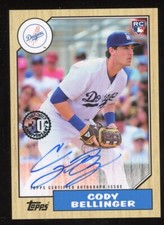 Cody Bellinger 2017 Topps Update Auto Rookie 1987 Style Serial #d 8/15 Dodgers