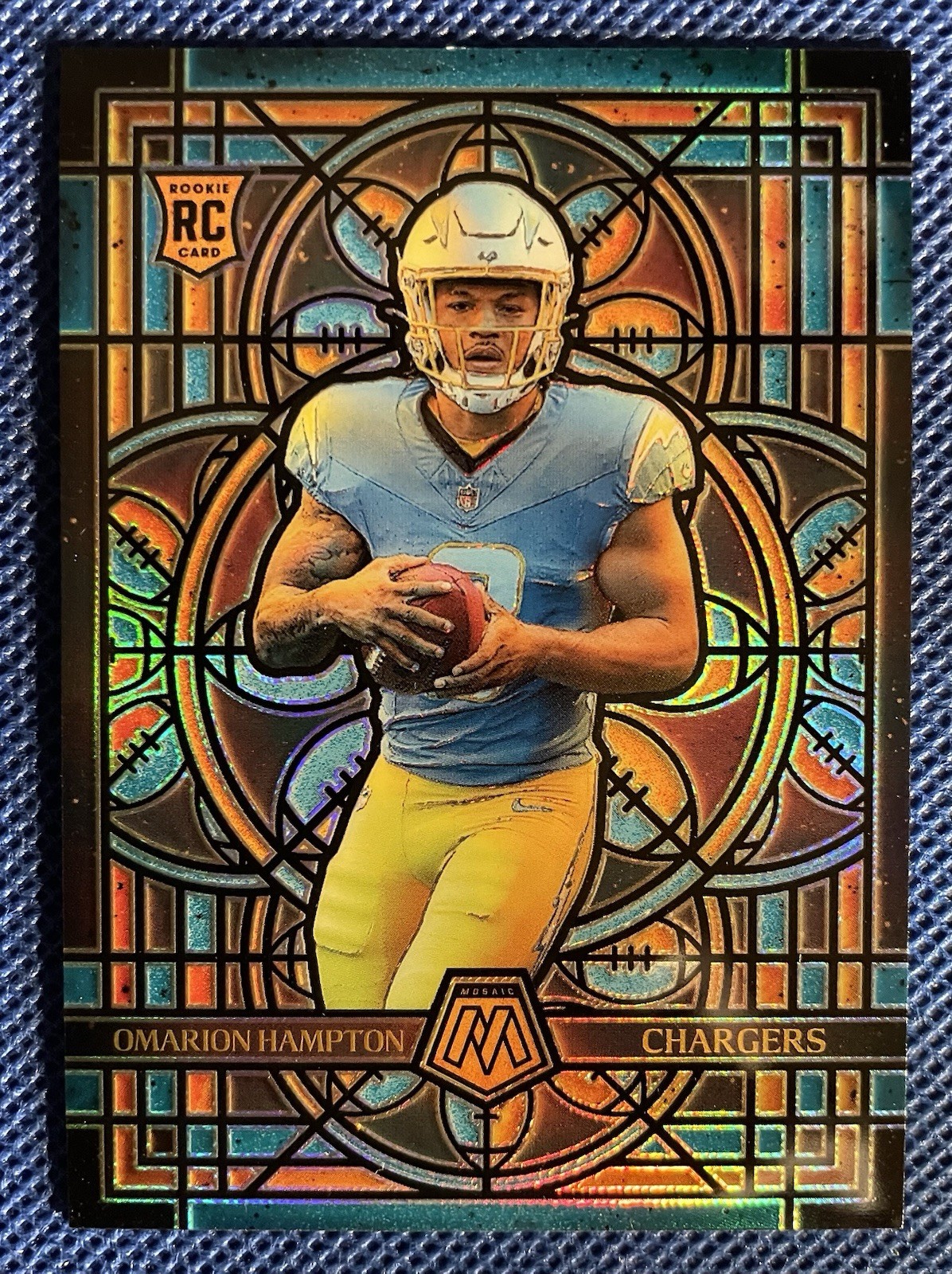 2025 Panini Mosaic Stained Glass SSP Case Hit #15 Omarion Hampton (RC) Chargers