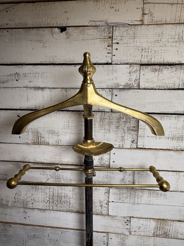 Solid Brass Gentleman’s Butler Wallet Pants and Coat Holder Mid Century NO STAND