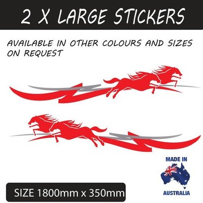 LARGE HORSE FLOAT PIN STRIPE STICKER DECAL UTE,4WD , TRAILER STYLE 8b