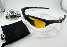 OAKLEY HALF JACKET 1.0 JET BLACK W/ FIRE IRIDIUM SUNGLASSES VINTAGE AUTHENTIC
