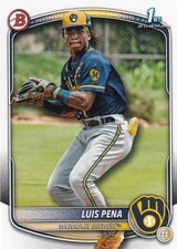 2 -Luis Pena - 2025 1st Bowman Prospects Paper Base #BP-38 Milwaukee Brewers