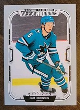 2025-26 O-Pee-Chee OPC Marquee Rookie Card Sam Dickinson #596 San Jose Sharks . rookie card picture