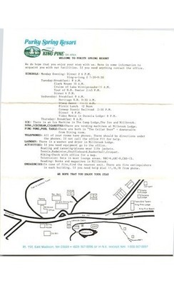 Purity Spring Resort & King Pine Ski NH Brochure Map 1900s East Madison