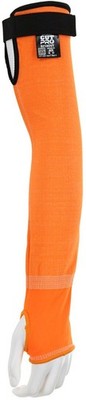 MCR CutPro Hi-Vis Orange Sleeve w/ Thumb Hole, 18''L, Hook & Loop Bicep, 9218OVT