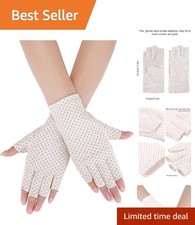 Sun Gloves for Women UV Protection Fingerless Non Slip Sunscreen Driving Glov...