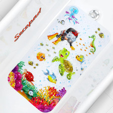 Bath Mat for Tub Non Slip, Machine Washable anti Slip Cartoon Baby Bathtub Showe