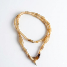 Handmade Buffalo Horn Necklace Thai Tribal Pendant Boho Ethnic Jewelry Unique
