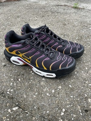 Nike Air Max Plus Men's Black Purple Yellow Gradient TN Sneakers Size 12 - READ