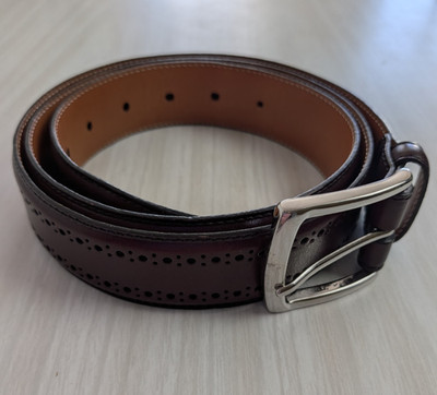 Allen Edmonds USA Herren eleganter Gürtel DUNKELBRAUN Leder L44'' handgefertigt klassisch
