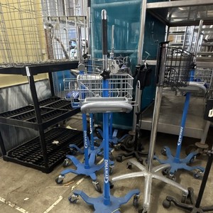 Dinamap Patient Monitor Stand Rolling Cart w/ Basket & Locking Wheels