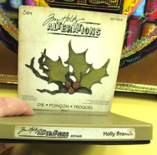Tim Holtz, Sizzix Die, HOLLY BRANCH 657468, Bigz, Alterations, CLEARANCE WOW