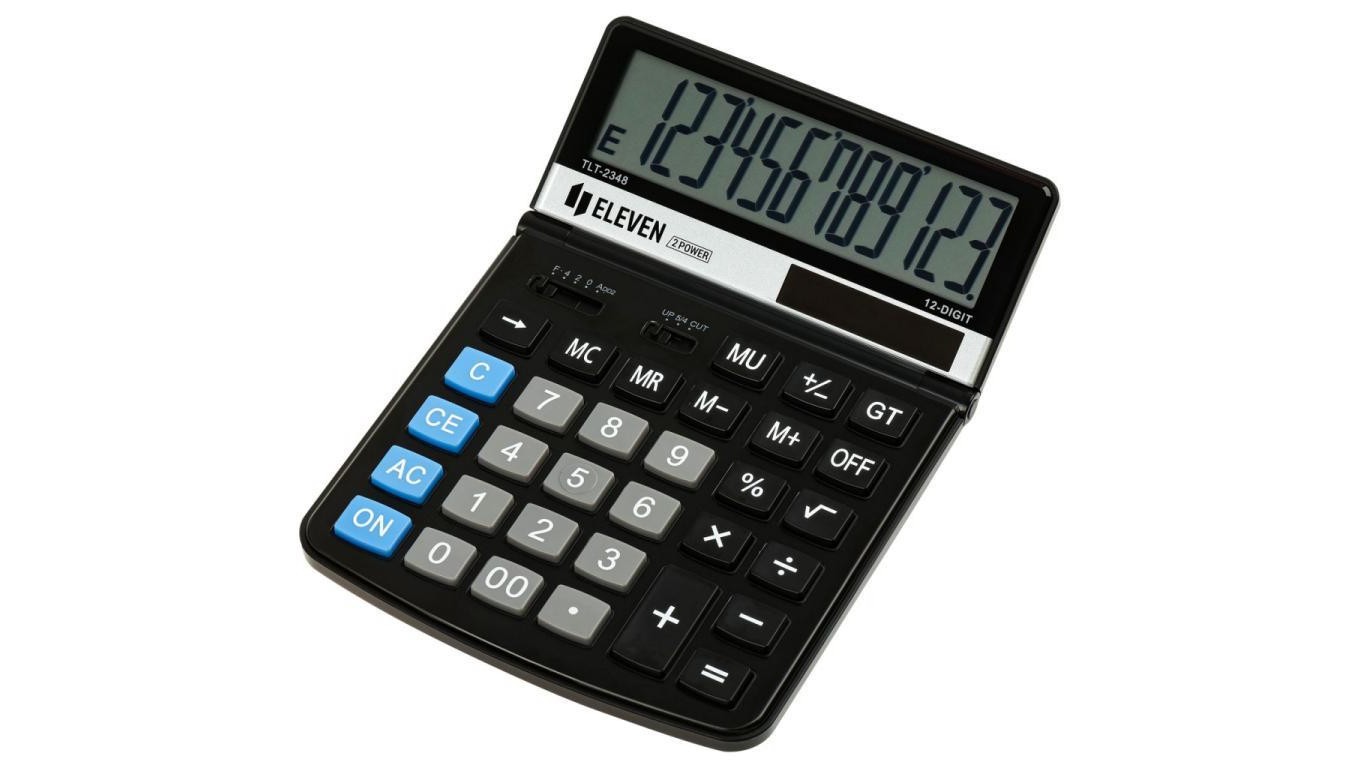 ОДИННАДЦАТЬ калькуляторов, рассчитанных на регулярной основе, находятся в wyświetlacza TLT2348 czarny