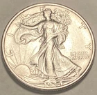 1934 PDS WALKING LIBERTY SILVER HALF CHOICE AU / BU  NO RESERVE