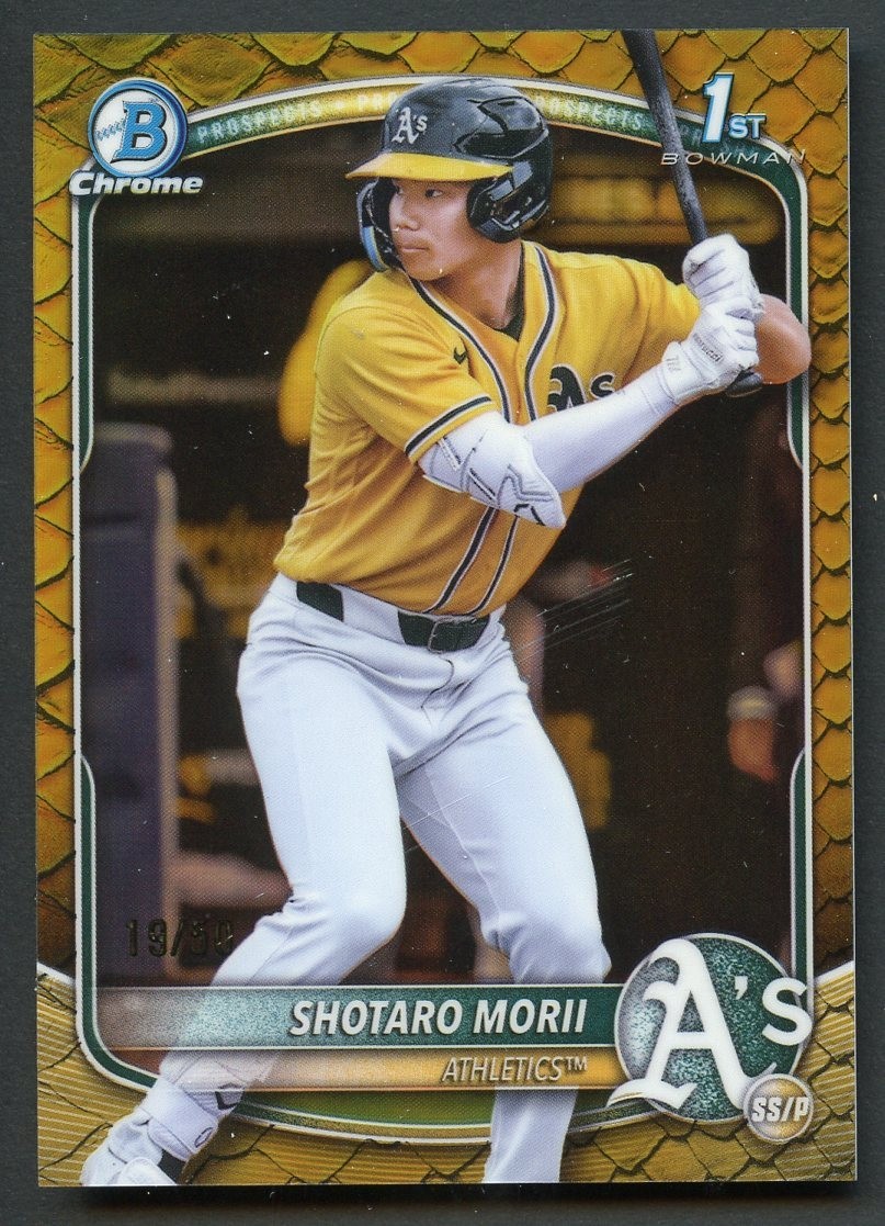 2025 Bowman Chrome Shotaro Morii 1st Chrome Gold Reptilian Refractor /50