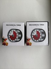 Set 2 Mechanical Manual Digital Kitchen Timer Magnetic Countdown Classroom Clock