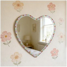 Acrylic Heart Shaped Mirror with DIY Crystal Stickers for Wall Love Heart