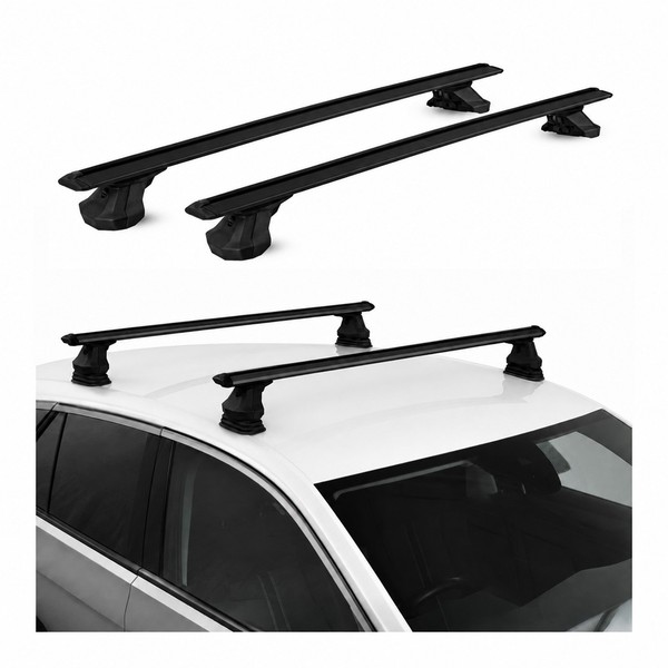 DachträGer FüR Peugeot Partner II 2008-2018 Aluminium 2 StüCk 75 Kg TÜV Schwarz-image