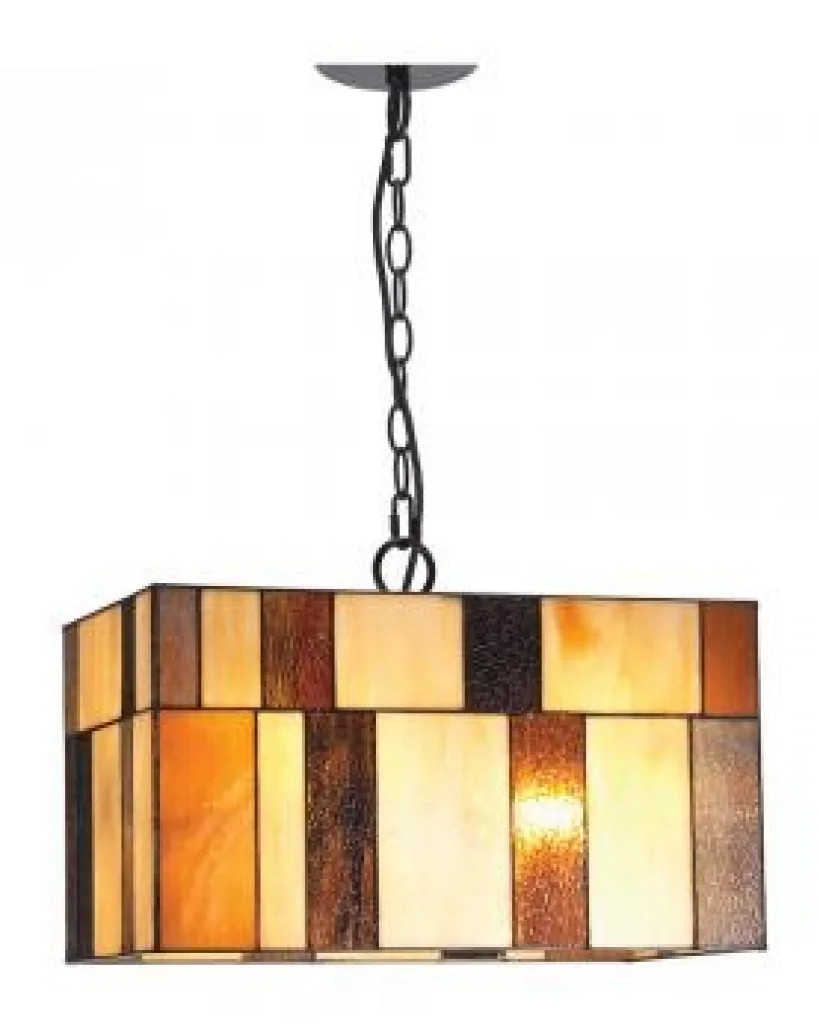 Ceiling Light Black Osrick Tiffany Amber Oaks Lighting OT 8350/18 P