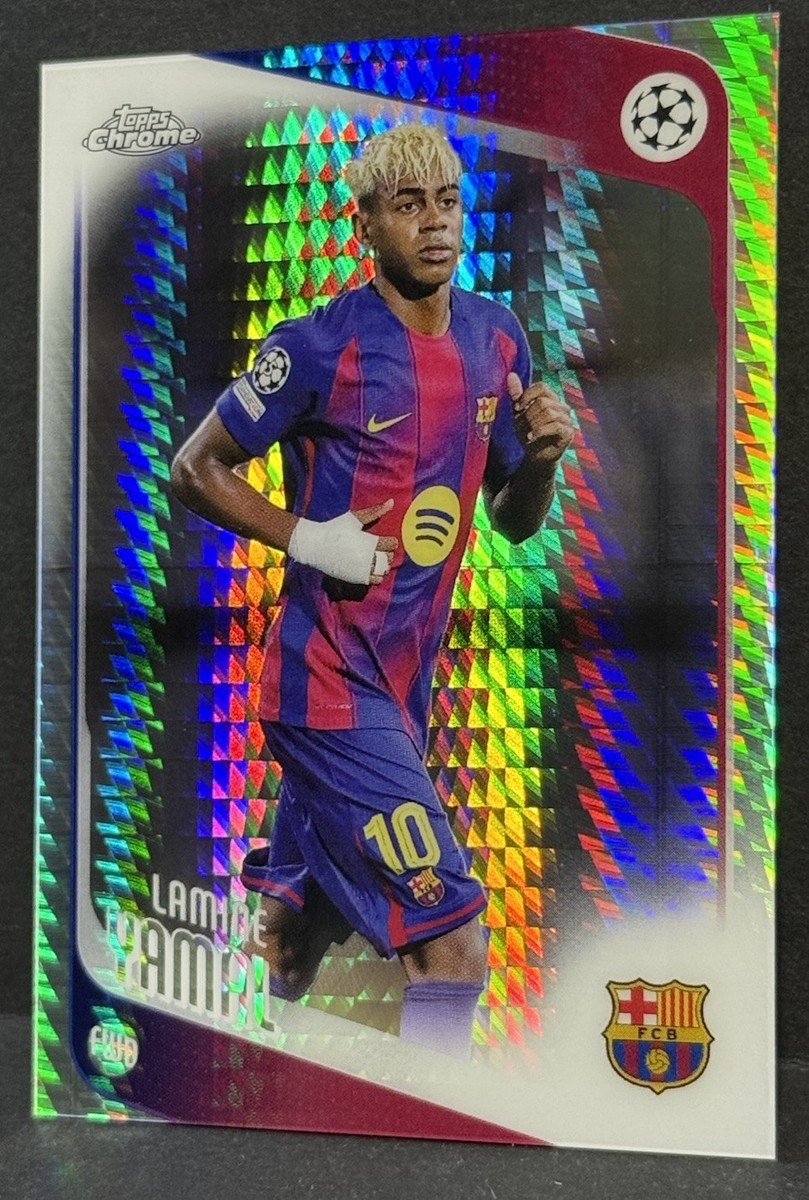 2025-26 Topps Chrome UCC Barcelona Lamine Yamal Prism Refractor | eBay