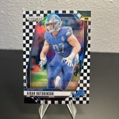 AIDAN HUTCHINSON 2024 PANINI PRIZM BLACK WHITE CHECKER SP LIONS Q3138