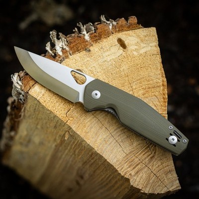 Giant Mouse ACE Nimbus V3 Folding Knife 3'' S90V Steel Blade Green G10 Handle