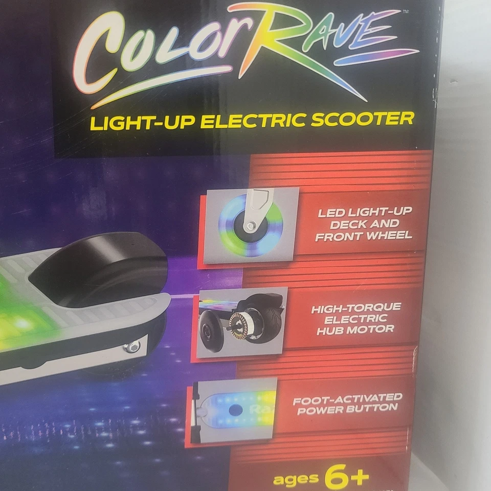 Scooter eléctrico Razor 13111712 Color Rave colorido cubierta iluminada 7,5 mph Foto 4 de 4