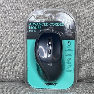 Logitech M500s Advanced Corded Mouse USB 7-Button Contoured Hyper-fast Scroll
