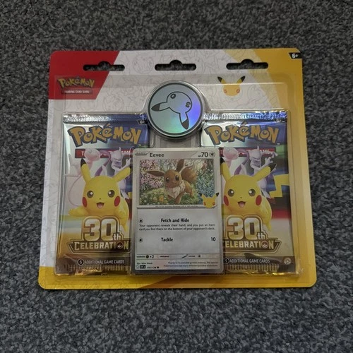 Pokémon TCG: 30th Celebration 2-Pack Blister (1 Foil Card, 1 Coin & 2 Boosters)