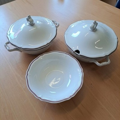 Rosenthal Chippendale Blätterrand rot - Terrine und Servierschüssel