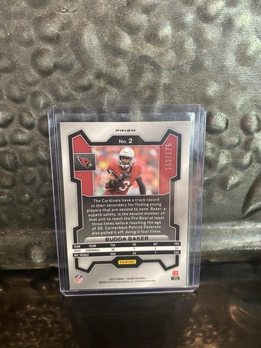 2023 Panini Prizm Budda Baker #2 Hyper Prizm 152/175 - Arizona Cardinals - Picture 2 of 2