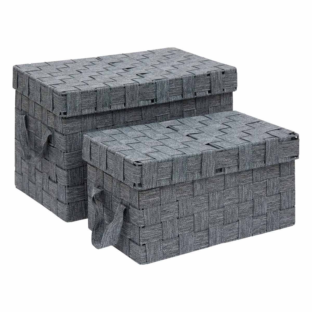 Boîtes de rangement Lise 35cm gris pour organiser le dressing de la chambre