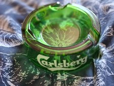 CARLSBERG NEW UNUSED GLASS ASHTRAY