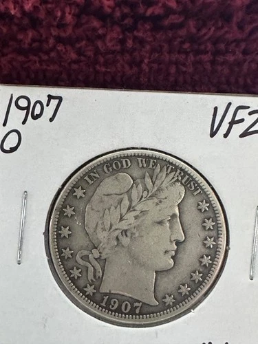 1907 o barber half dollar VF