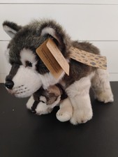 Demdaco WOLF/SIBERIAN HUSKY Mom  Baby Plush 12" NWT