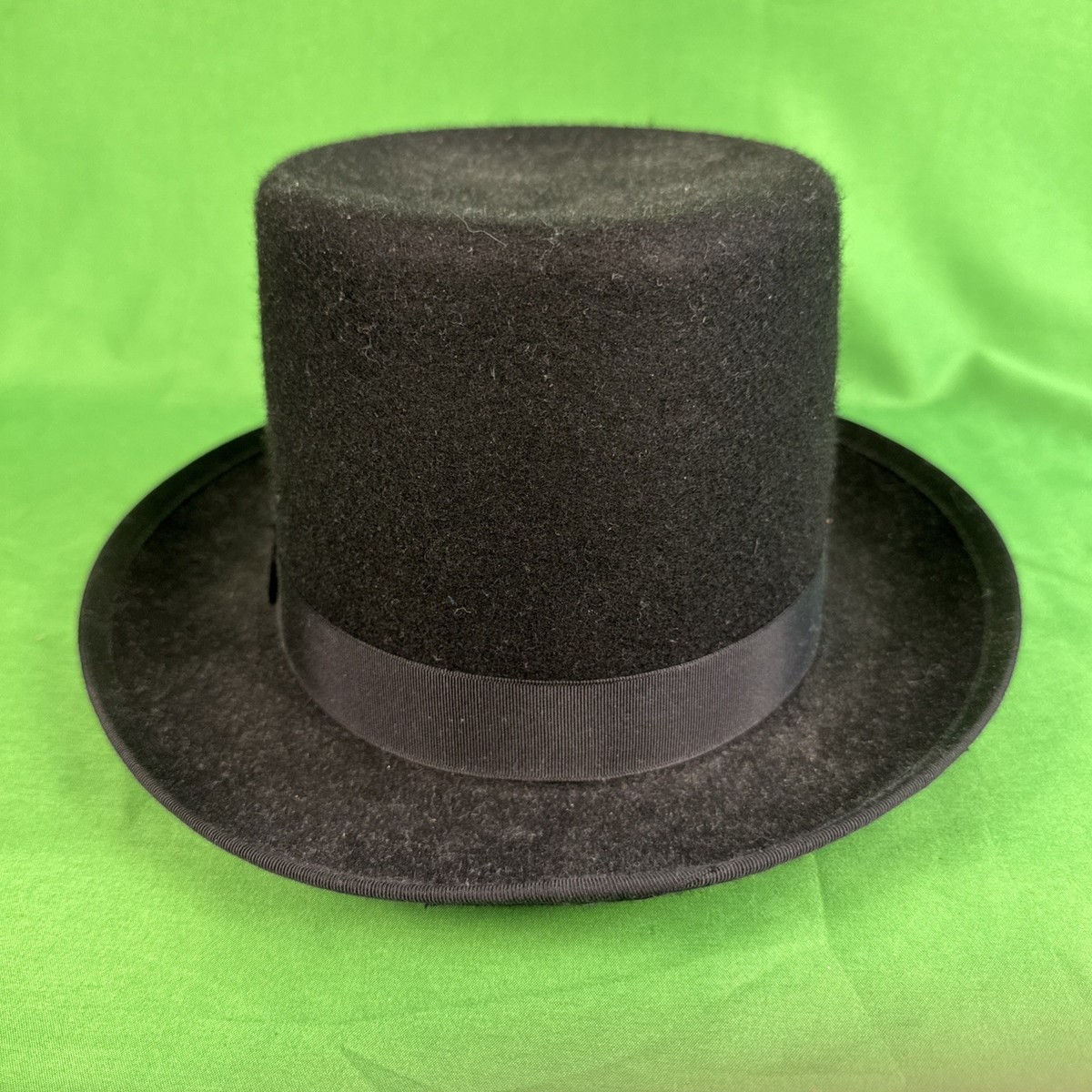 Black Felt Top Hat, Satin Band Size Small (21 inches) Made  display picture 2