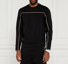 Sweatshirt BOSS Mens Black Pullover Top With Logo - Salbo 1 Size L